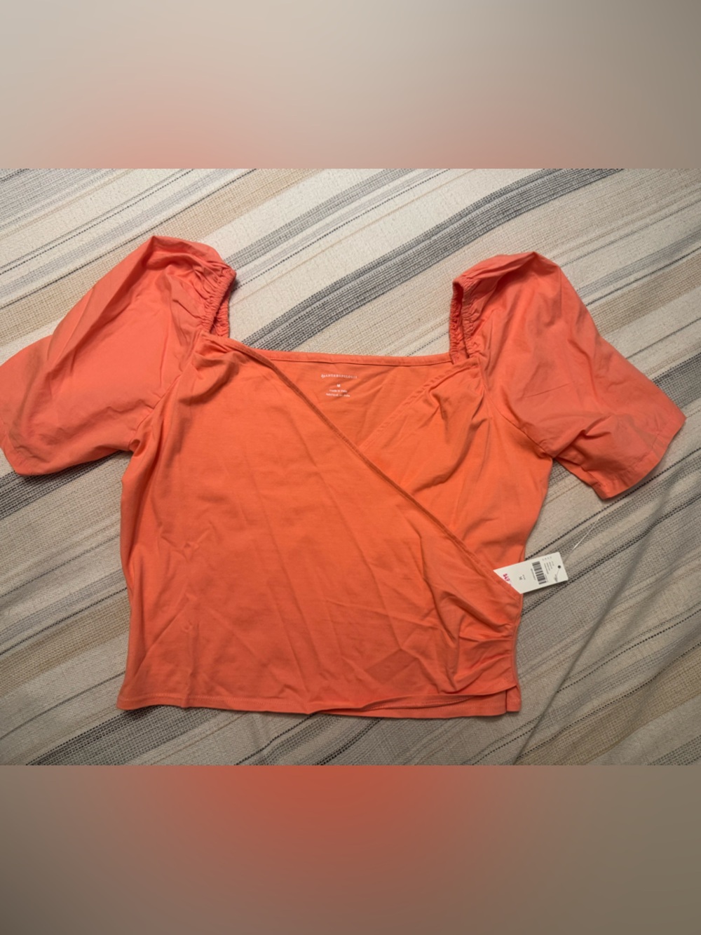 NWT Anthropologie Coral Orange Crossover Top